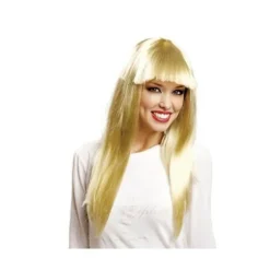 Lang blond paryk med pandehår - Kostumetilbehør - Kvinder - Gu,CJY Blont hu00e5r