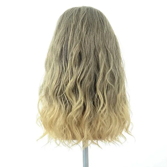 Lang Krøllet Blond Brun Herre Paryk Med Overskæg Halloween Cosplay Kostume Fest Paryk