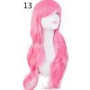 Langt krøllet hår ender kostume cosplay paryk 70CM langt bølget hår sæt paryk Cos Anime paryk (Pink)