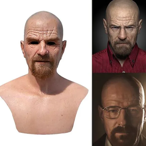 Latex Full Head Overhead Walter White Breaking Bad Halloween Cosplay Mask