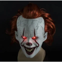 Latex Horror LED Maske Halloween Pennywise Cosplay Klovn Kostume