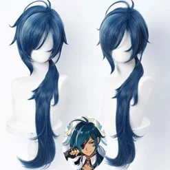 [LCS] Blå bølget cosplayparyk til spillet Genshin Impact Lolita Gradient, CJY