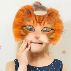 [LCS] DIY Therian Maskesæt Kat Ræv Dyreansigtspude med Pels Halloween Rollespilsrekvisitter til Maskerade Karneval Cosplay Festartikler A A