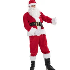[LCS] Julemandsdragt 7 dele komplet julekostume til voksne Cosplay Julemandsdragt plus julemand xl puls (170-180cm) 170-180cm