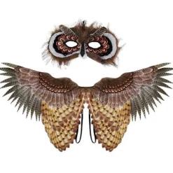 [LCS]1 sæt uglevinger maske dyr ugle kostume sæt sceneoptræden rekvisit børnelegetøj Owl pattern 98X38X1CM