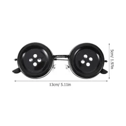 [LCS] Trendy solbriller med knapøjne til dekoration, festbriller til voksne Black 13.00X13.00X5.00CM
