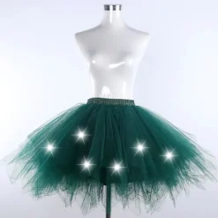 [LCS] Tutu-skjorte til polterabend, balletskørt, tylskørt, 4 lag mørkegrøn XL Dark green
