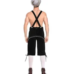 Læderbukser til mænd - Ægte tyske læderbukser til mænd, Oktoberfest-outfit - Sort black[GPA] black XL
