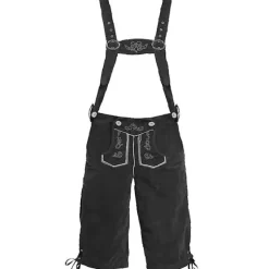 Læderbukser til mænd - Ægte tyske læderbukser til mænd, Oktoberfest-outfit - Sort black[GPA] black XL