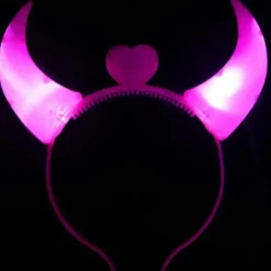 LED Djævlehorn Lysende Hovedbøjle Blinkende Dekoration Til Halloween Julefrokost Ny (LGL) Pink