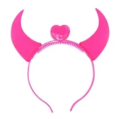 LED Djævlehorn Lysende Hovedbøjle Blinkende Dekoration Til Halloween Julefrokost Ny (LGL) Pink