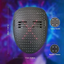 LED Lysende Halloween Maske med Gestusstyring til Børn og Voksne[JUN]