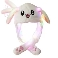 LED Lysende Plys Bevægelig Kaninhat Sjov Lysende og Øre Bevægelig Kaninhat Kasket til Kvinder Piger, Cosplay Jul Fest Feriehat