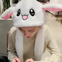 LED Lysende Plys Bevægelig Kaninhat Sjov Lysende og Øre Bevægelig Kaninhat Kasket til Kvinder Piger, Cosplay Jul Fest Feriehat