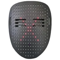 LED Selvlysende Maske med 50 Forudindstillede Mønstre, Skræmmende Skelet Ansigtsændrende Maske til Cosplay, Halloween & Kostumefester Black
