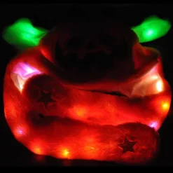 LED Selvlysende Plys Græskarmonsterhat med Bevægelige Ører til Halloween Påske Cosplay Jul