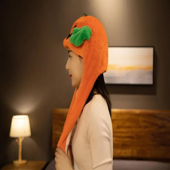 LED Selvlysende Plys Græskarmonsterhat med Bevægelige Ører til Halloween Påske Cosplay Jul