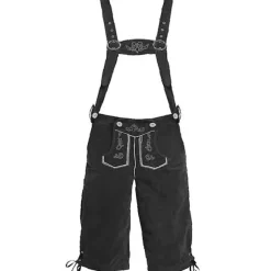 Lederhosen til mænd - Ægte læder, autentiske tyske Lederhosen til mænd, Oktoberfest outfit - sort-XF7- sort[mo] black M