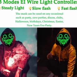 LED-maske Halloween, Poppy Playtime-maske, Cosplay-festmaske