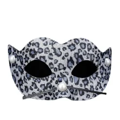 Leopard Print Maske PVC Halv Ansigt Dækning Cosplay Prop til Halloween