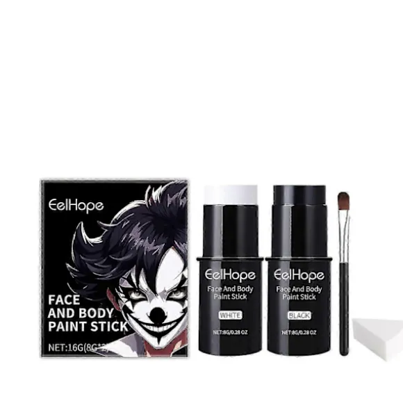 Livligt Halloween Ansigt- & Kropsmalingsstift Sæt - Langtidsholdbar, Hudvenlig Makeup til Klovne, Kostumer & Fester med Nem Påføring og Lyse Farver