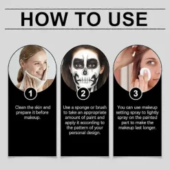 Livligt Halloween Ansigt- & Kropsmalingsstift Sæt - Langtidsholdbar, Hudvenlig Makeup til Klovne, Kostumer & Fester med Nem Påføring og Lyse Farver