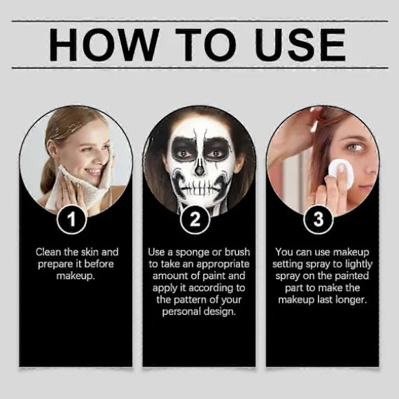 Livligt Halloween Ansigt- & Kropsmalingsstift Sæt - Langtidsholdbar, Hudvenlig Makeup til Klovne, Kostumer & Fester med Nem Påføring og Lyse Farver