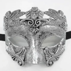 [LLC]Thsk Herremaske Bryllupsbalmaske Mardi Gras Maske Bryllupsbalmaske Burlesque Balfest (1 stk, Sort+Guld) Silver