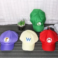 Luigi Bros Brev Trykt Hat, Cosplay Hat - Red