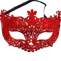 Luksuriøs venetiansk maskerade maske Kvinder Piger Sexet Fox Eye Mask F Rød ONESIZE Rød Red ONESIZE
