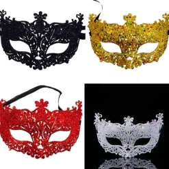 Luksuriøs venetiansk maskerade maske til kvinder og piger - Sexet rævemaske i sort, ONESIZE Black Black ONESIZE