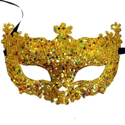 Luksus venetiansk maskerademaske Kvinder Piger Sexet Fox Eye Mask F Gold ONESIZE