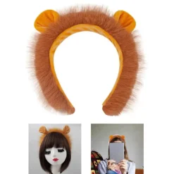 Løve Rollespil Kostume Ansigtsmærke Halloween Dyrekostume til Dreng Pige Børn Voksen Halloween Fødselsdag Cosplay Simba lion headband