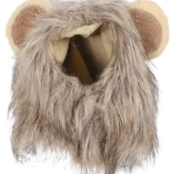 Løvemanke kattehat, kostume til katte, M, brun, 1 stk.
