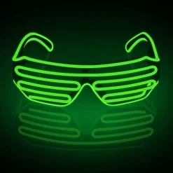 (Lysegrøn) Neon Rave Briller El Wire Blinkende LED Solbriller Li