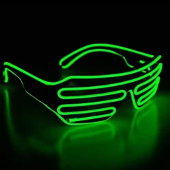 (Lysegrøn) Neon Rave Briller El Wire Blinkende LED Solbriller Li