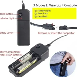 (Lysegrøn) Neon Rave Briller El Wire Blinkende LED Solbriller Li