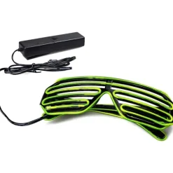 (Lysegrøn) Neon Rave Briller El Wire Blinkende LED Solbriller Li