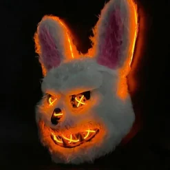 Lysende Halloween Maske Horror kanin Maske Skræmmende Halloween Maske-2025