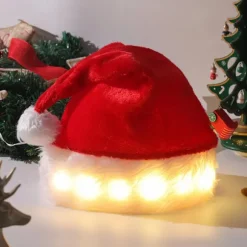 Lysende Rød Julehat Kreative Juledekorationer