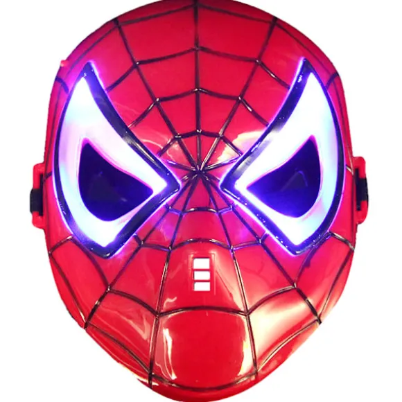 Lysende Spiderman Maske Drenge Børn Voksne Udklædning Superhelt rode