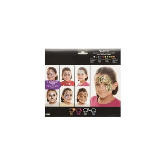 Makeup kit - Pearl - 8 color palette - Black and blue pencils - For girls from 4 years old