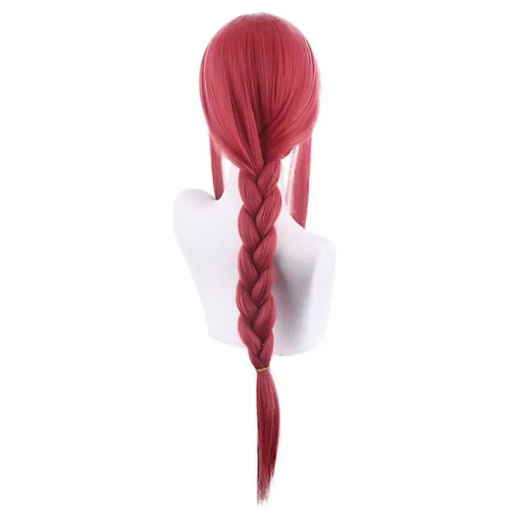 Makima Cosplay Paryk til Anime Kostume (orange rød)