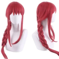 Makima Cosplay Paryk til Anime Kostume (orange rød)