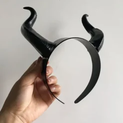 Maleficent Horn Hovedbøjle Hårtilbehør Halloween Kostume Sideprops MJ51 One Size One Size Matte removable