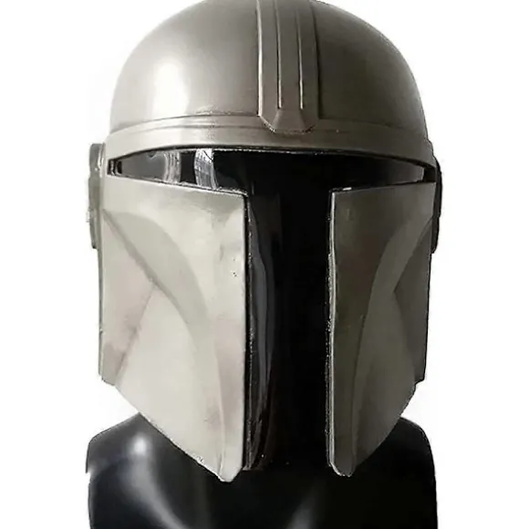 Mandalorian Hjelm Fuld Hoved Latex Maske Film Cosplay Kostume Halloween Rekvisitter til Voksne Børn-Perfekt