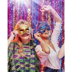 Mardi Gras Poncho Kostumetilbehør Mardi Gras Sjal Lilla Grøn Guld Sjal