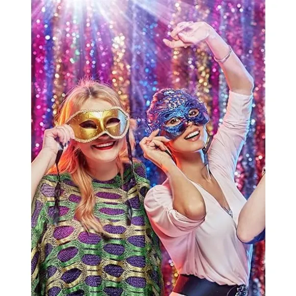 Mardi Gras Poncho Kostumetilbehør Mardi Gras Sjal Lilla Grøn Guld Sjal