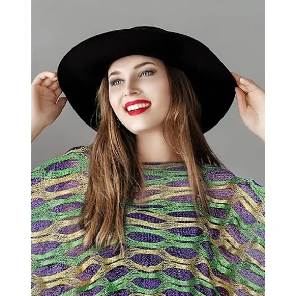 Mardi Gras Poncho Kostumetilbehør Mardi Gras Sjal Lilla Grøn Guld Sjal