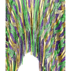 Mardi Gras Poncho Kostumetilbehør Mardi Gras Sjal Lilla Grøn Guld Sjal